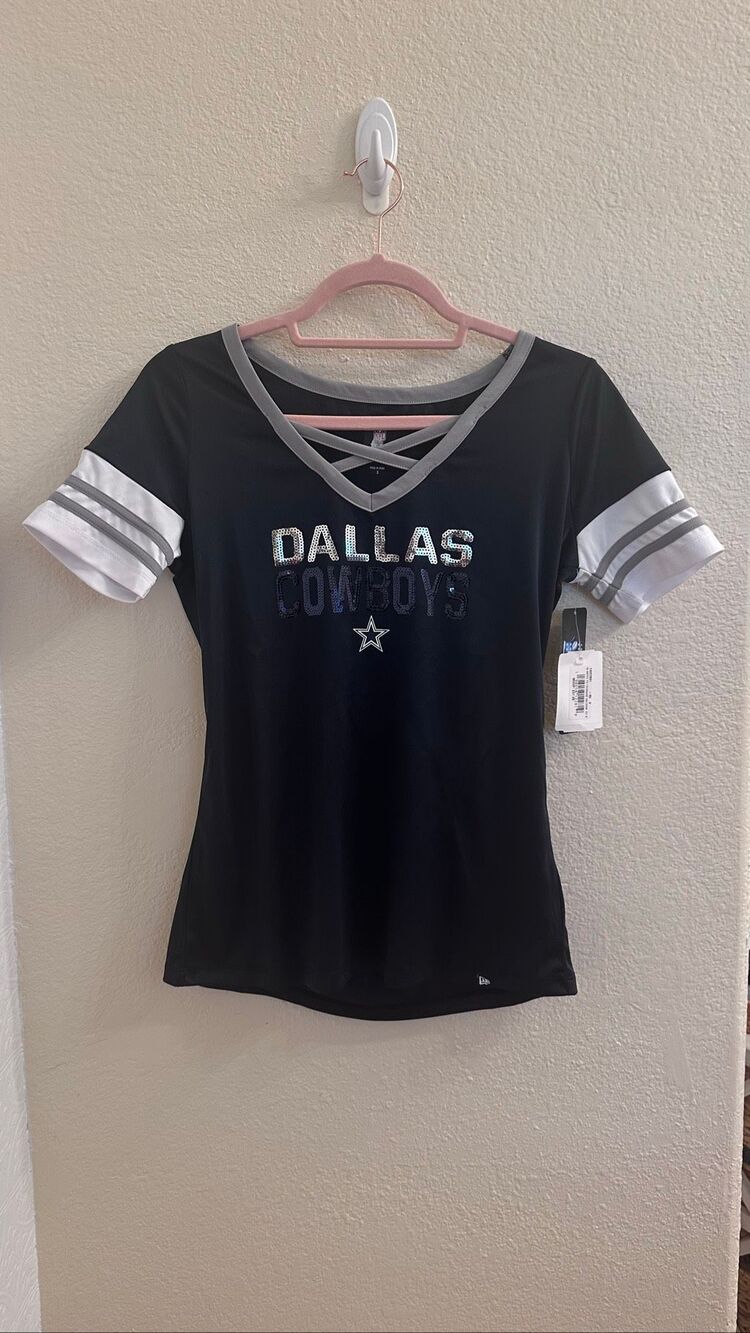 Dallas Cowboys NFL Blue and Silver Sequin Game Day Top Size Small New